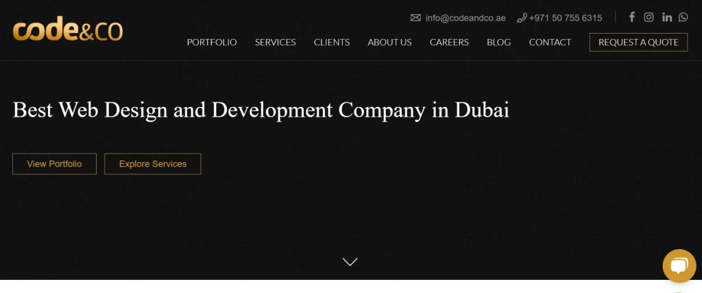 code&co web development company dubai home page