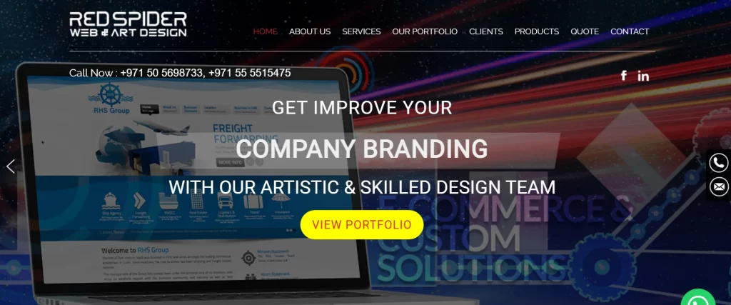 redspider web development company dubai home page